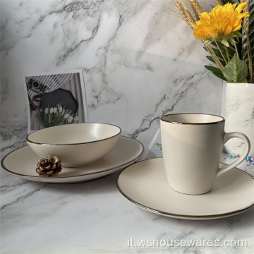 16/24 PCS Hotel Ristorante Tableware Set in porcellana ceramica